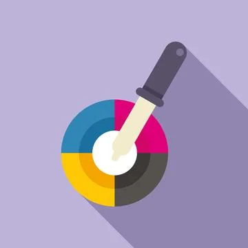 Cmyk pipette icon flat vector. Digital print Ilustración de archivo