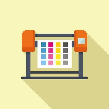 Cmyk plotter icon flat vector. Digital print Illustrazione stock