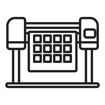 Cmyk plotter icon outline vector. Digital print Illustrazione stock