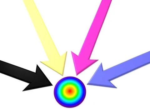 CMYK pointer to target. 3d CMYK pointer to target. 3d Copyright: xZoonar.c... 스톡 사진