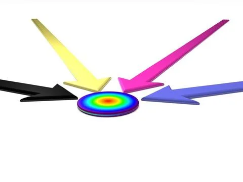  CMYK pointer to target. 3D CMYK pointer to target. 3D Copyright: xZoonar.... Stock Photos