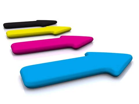 CMYK pointer on white. 3d CMYK pointer on white. 3d Copyright: xZoonar.com... Stock Photos