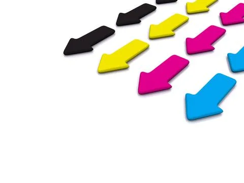 CMYK pointer on white. 3d CMYK pointer on white. 3d Copyright: xZoonar.com... Stock Photos