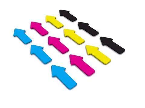 CMYK pointer on white. 3d CMYK pointer on white. 3d Copyright: xZoonar.com... Stock Photos