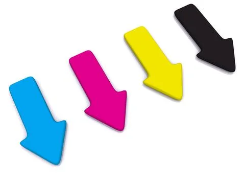 CMYK pointer on white. 3d CMYK pointer on white. 3d Copyright: xZoonar.com... Stock Photos