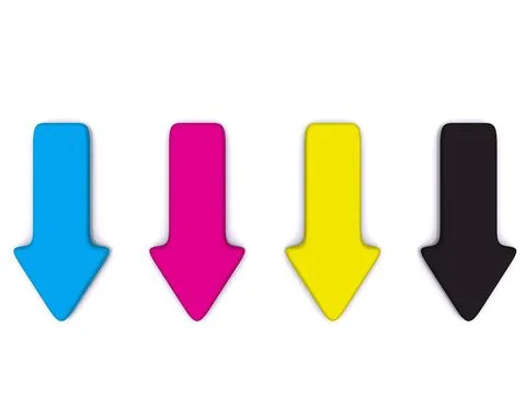 CMYK pointer on white. 3d CMYK pointer on white. 3d Copyright: xZoonar.com... Stock Photos