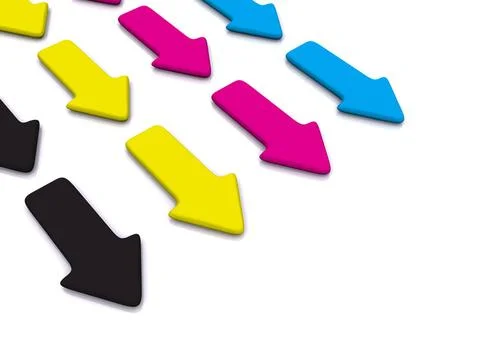 CMYK pointer on white. 3d CMYK pointer on white. 3d Copyright: xZoonar.com... Stock Photos