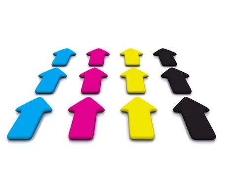 CMYK pointer on white. 3d CMYK pointer on white. 3d Copyright: xZoonar.com... Stock Photos