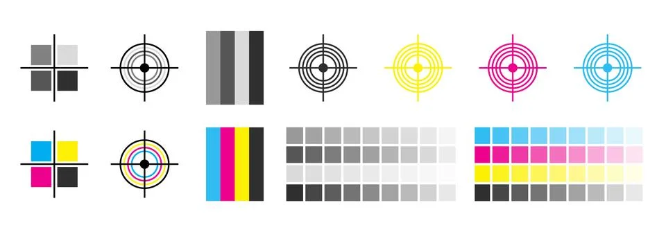 CMYK print test page vector illustration Stock Illustration