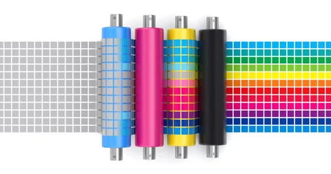 CMYK printing concept process Stock Footage 262563833