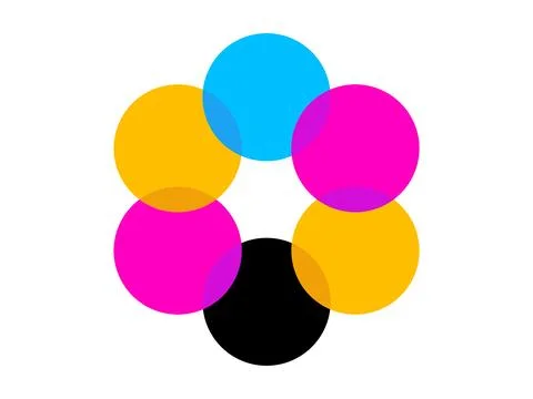 CMYK Printing Icon, Color Model Design for Print Industry, Ink, and Graphic.. 스톡 일러스트