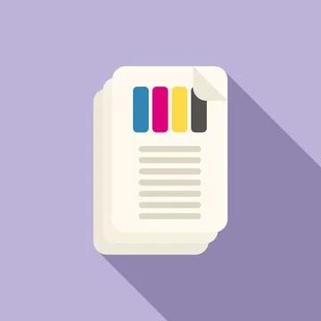 Cmyk printing icon flat vector. Digital print Ilustración de archivo