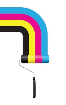 Cmyk printing roller Stock-Illustration