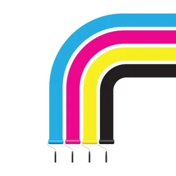 Cmyk printing roller Stock Illustration