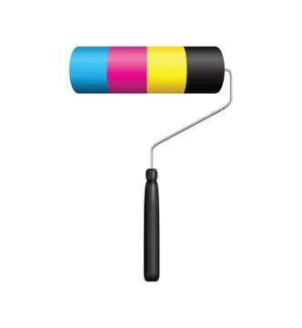 Cmyk printing roller Stock-Illustration