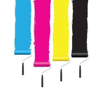 Cmyk printing roller Stock Illustration