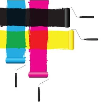 Cmyk printing roller 스톡 일러스트