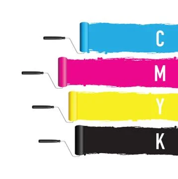 Cmyk printing roller Stock Illustration