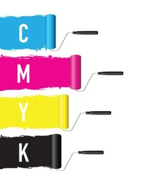 Cmyk printing roller イラスト素材
