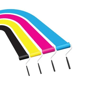 Cmyk printing roller Stock Illustration