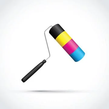 Cmyk printing roller 스톡 일러스트