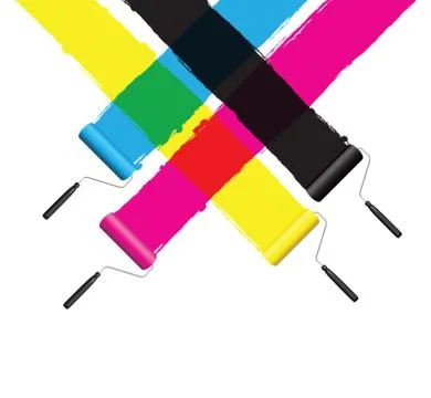 Cmyk printing roller Stock Illustration