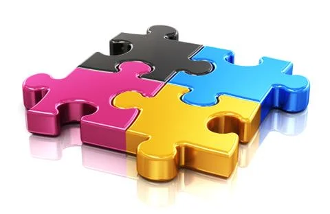 CMYK puzzle Stock Illustration
