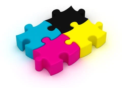 Cmyk puzzle Illustration