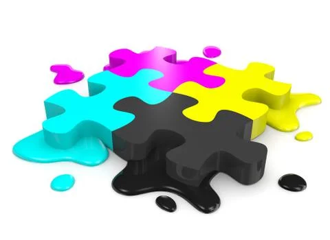 CMYK Puzzle Stock Illustration