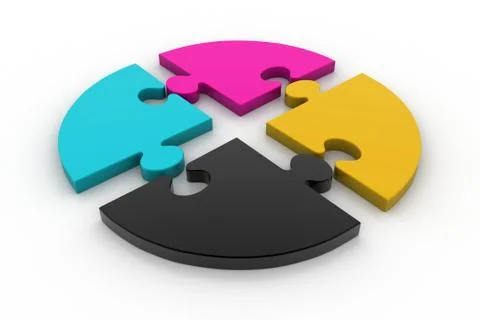 Cmyk puzzles Free Stock Illustration