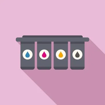 Cmyk service icon flat vector. Digital print Illustrazione stock