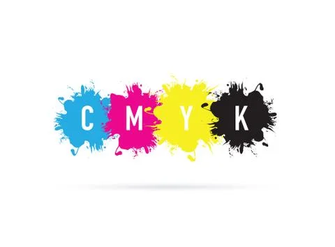 Cmyk splash background Illustrazione stock