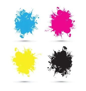 Cmyk splash blobs Illustrazione stock