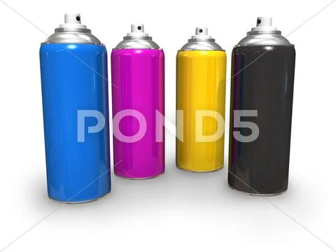 CMYK spray cans Stock Illustration