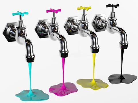 Cmyk taps Stock Illustration