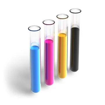 CMYK test tubes Illustrazione stock