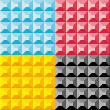 CMYK Truncated Pyramid Seamless Vector Pattern or Seamless Vector Background 스톡 일러스트