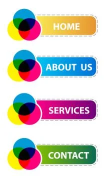 Cmyk web buttons Stock Illustration