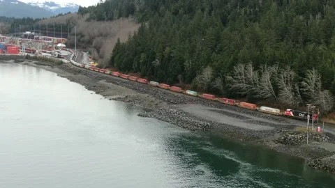 CN Container Train entering Fairview Stock Footage 149899430