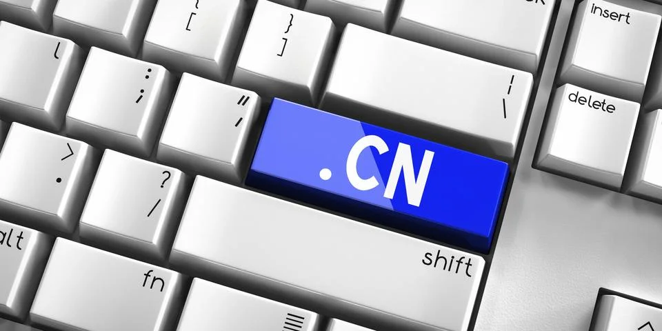 CN domain - computer keyboard - 3D illustration Stockillustratie