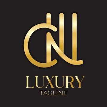 CN Monograms Circle handwriting logo template vector Illustrazione stock