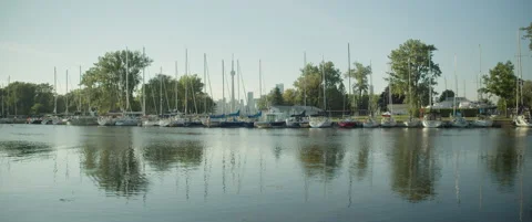 CN Tower behind a harbour Stock Footage 207837885
