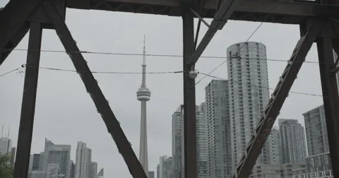 CN Tower : From The Bridge Stock Footage