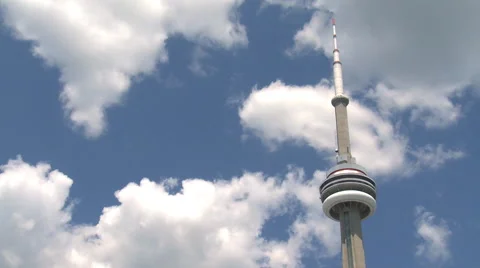 CN Tower Clouds Time Lapse Stock Footage 45699193