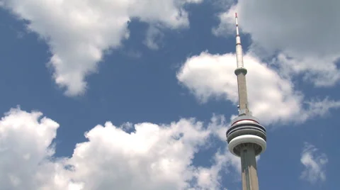 CN Tower Clouds Time Lapse Stock Footage 45700663