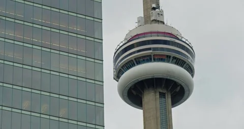 CN Tower in Toronto on a cloudy day, Ontario, Canada Stock Footage 278477050