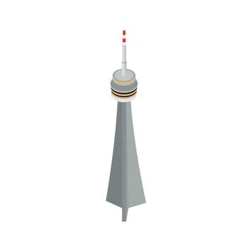 The CN Tower, Toronto icon in isometric 3d style Stock Illustration