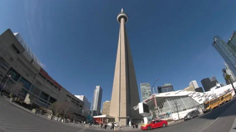CN Tower in Toronto low angle fisheye. Stock Footage 57500300