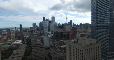 CN tower Toronto Slow Pan in the city Stock Footage 55961460