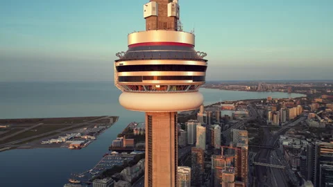 CN Tower Toronto Sunrise Stock Footage 242125435